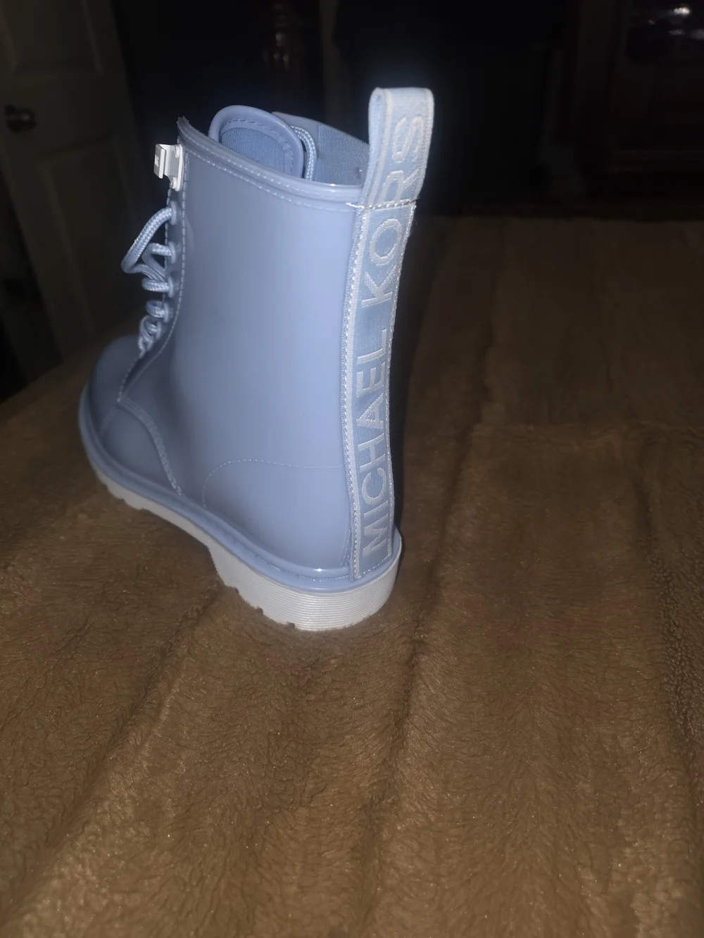MICHAEL KORS Women's Light Blue Lace-Up Rain Boots